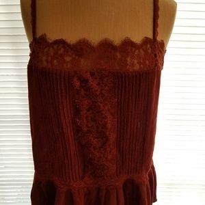 Tank with lace styling
